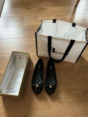 Michael Kors Black Ballet Flats with Gold Tone Hardware